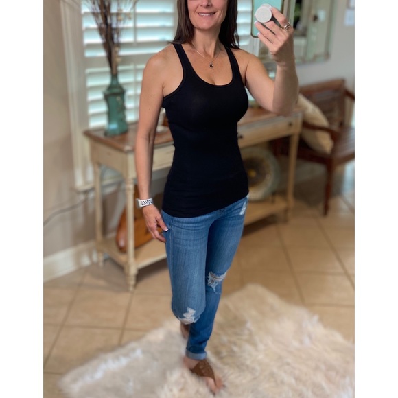 Ribbed Racerback Boy Beater Tank Black 1521 - Picture 3 of 10